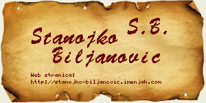 Stanojko Biljanović vizit kartica
